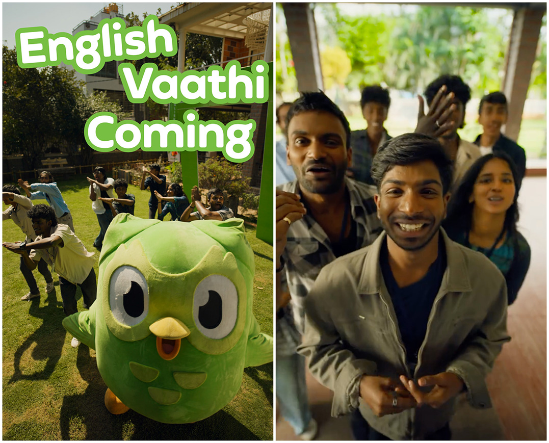 Duolingo English Vaathi Coming campaign visual